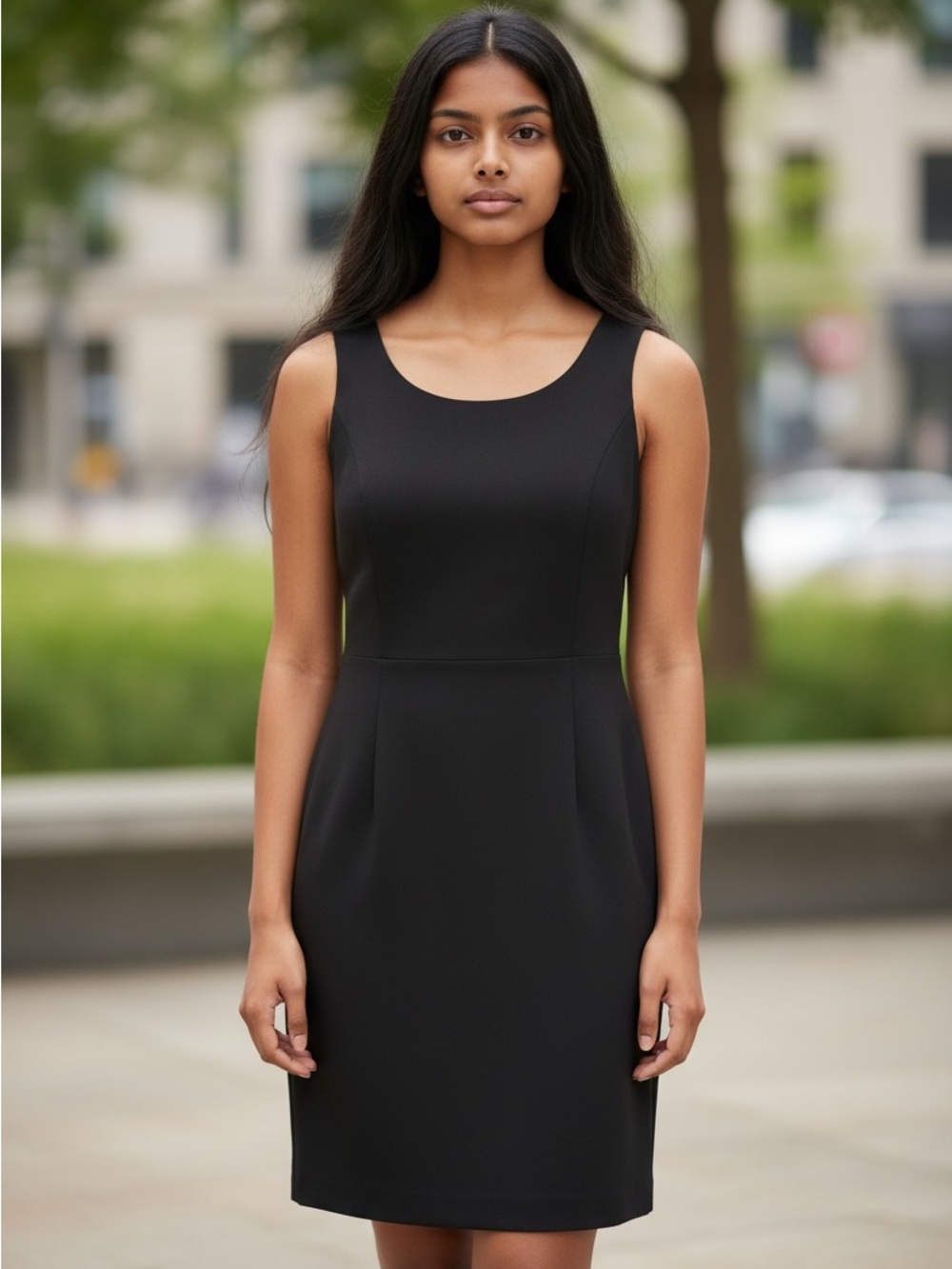 Jones New York Black Sleeveless Mini Sheath Dress